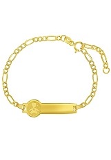 stunning tiny yellow gold name plate id bracelet for babies and kids